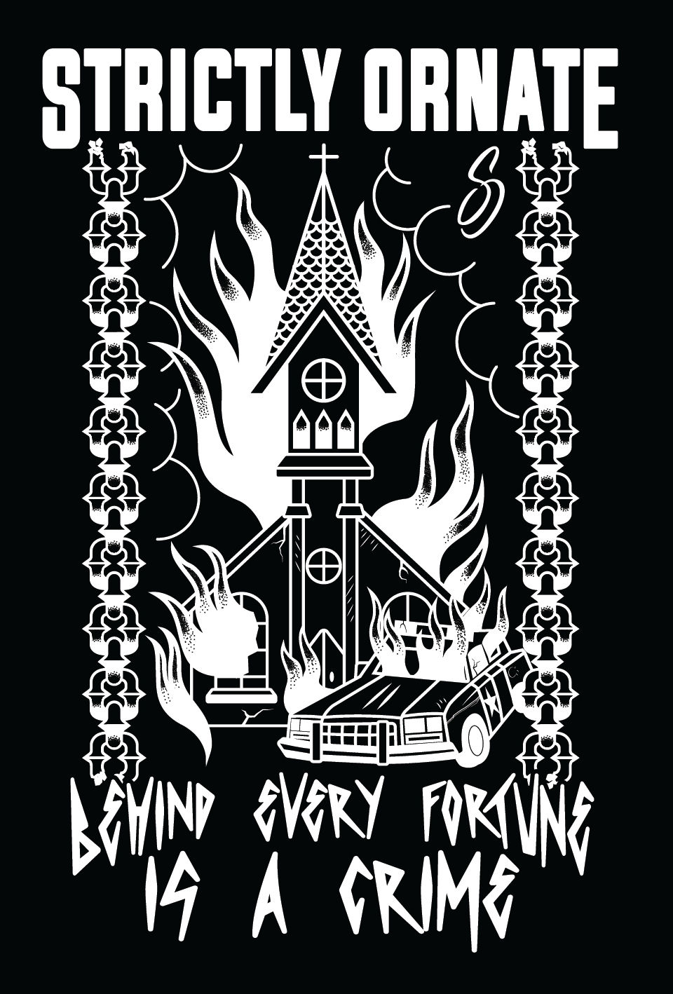 BEHIND EVERY FORTUNE IS A CRIME TEE